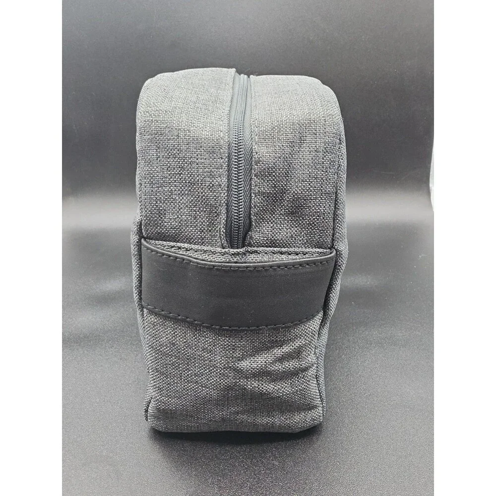 BVLGARI Parfums Heather Grey Canvas Toiletry Bag Cosmetic Travel Pouch